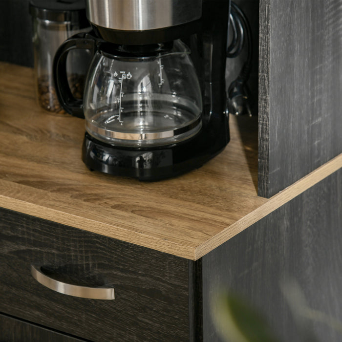 HOMCOM Modern Buffet with Hutch, Kitchen Cabinet with Storage Cupboard