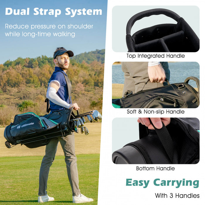 Ultimate Men's Complete Golf Club Set Golf Club Package Set Incl 460cc With Rain Hood Green