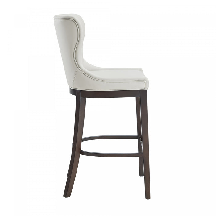 Blair Modern Wood Upholstered Barstool in White - Set of 2 Bar Stool