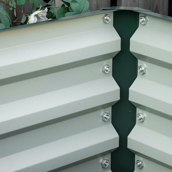 Outsunny 2' X 2' X 1' 2-pieces Raised Garden Bed With Color Steel Frame For Vegetables, Flowers, Herbs, Green