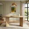 Ovalux 79 Inch Modern Oval Dining Table with Dual Pedestal Base and Wood Finish, Oak | Ovalux Table a Manger Ovale Moderne 79 po avec Base a Double Piedestal et Finition Bois, Chene