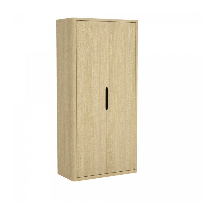 Rivington Modern 38\" Bookcase Cabinet in Natural Oak - Set of 2