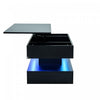 Flexi 39.9 Inch Hydraulic Lift-Top Coffee Table with LED Lighting and Hidden Storage, Black | Flexi Table Basse Relevable Hydraulique 39.9 po avec Eclairage LED et Rangement Cache, Noir
