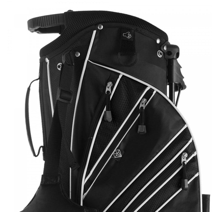 Costway Golf Stand Cart Bag Club W/6 Way Divider Carry Organizer Pockets Storage Black