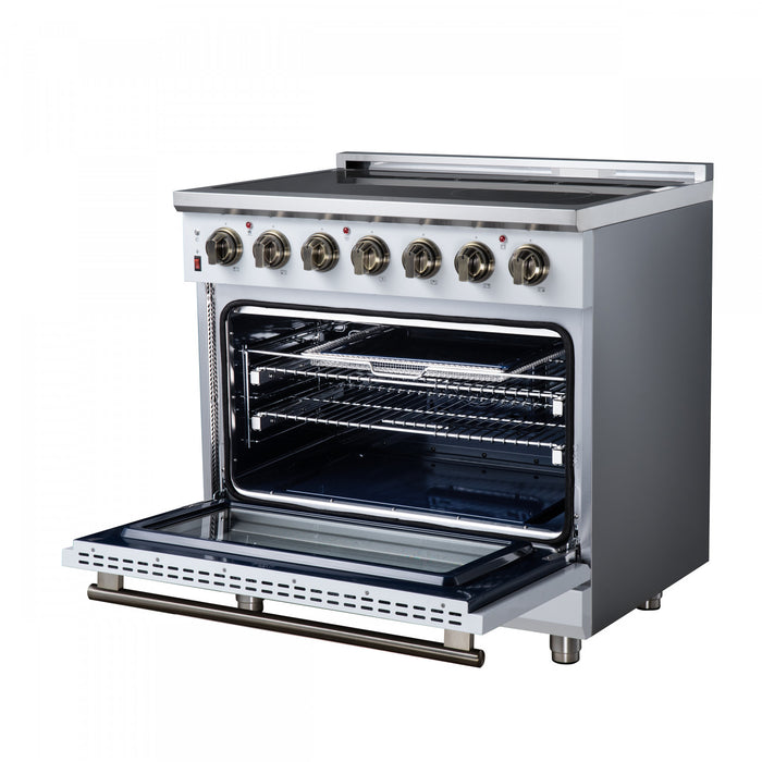 Forno Massimo 36 Inch Freestanding Electric Range, 5 radiant burners, 5.36 cu.ft., White - FFSEL6020-36WHT
