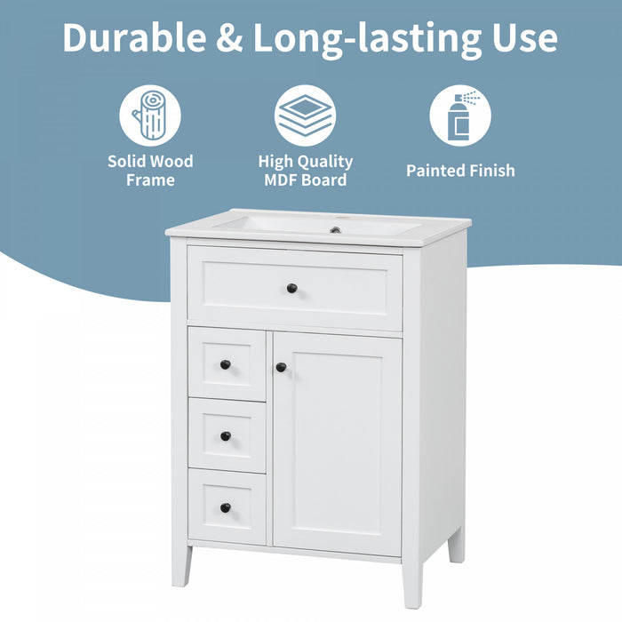 Aura 48 Inch Double Sink Vanity Combo with Drawers and Cabinet, White