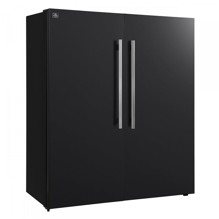 Forno Maderno 60 Inch Convertible Refrigerator/Freezer in Black, Trim Grill, 27.2 cu.ft - FFFFD1722-60SG-BLK