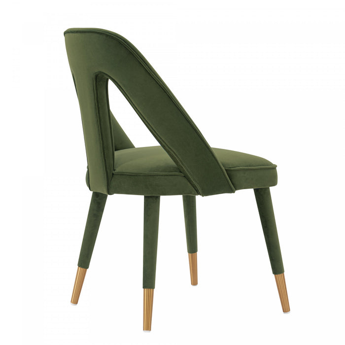 Neda Modern Upholstered Velvet Dining Chair in Olive Green - Set of 2