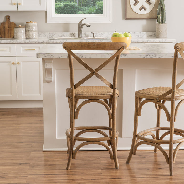 Roxy Solid Wood Counter-Height Stool - Grey