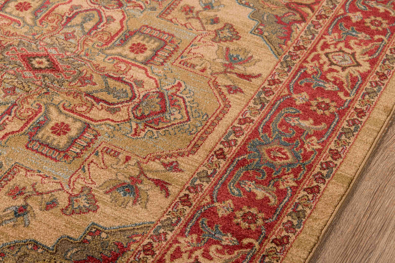 Lux Traditional 5'3\" x 7'6\" Area Rug in Ivory Indoor Area Rug