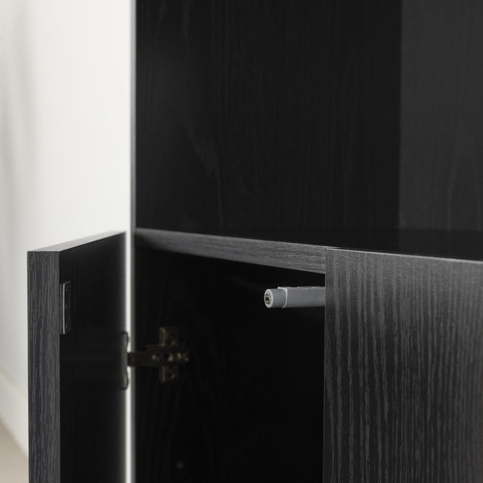 Liora Set Of Bookcase And 2 2-door Narrow Bookcases - Black Oak 