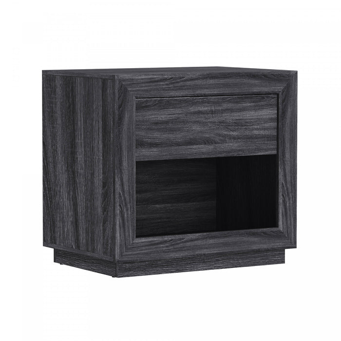 Soren Contemporary 26\" Nightstand in Charcoal Gray (1-Drawer)