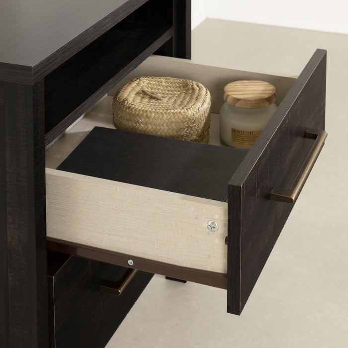 Gravity 2-drawer Nightstand - Rubbed Black 