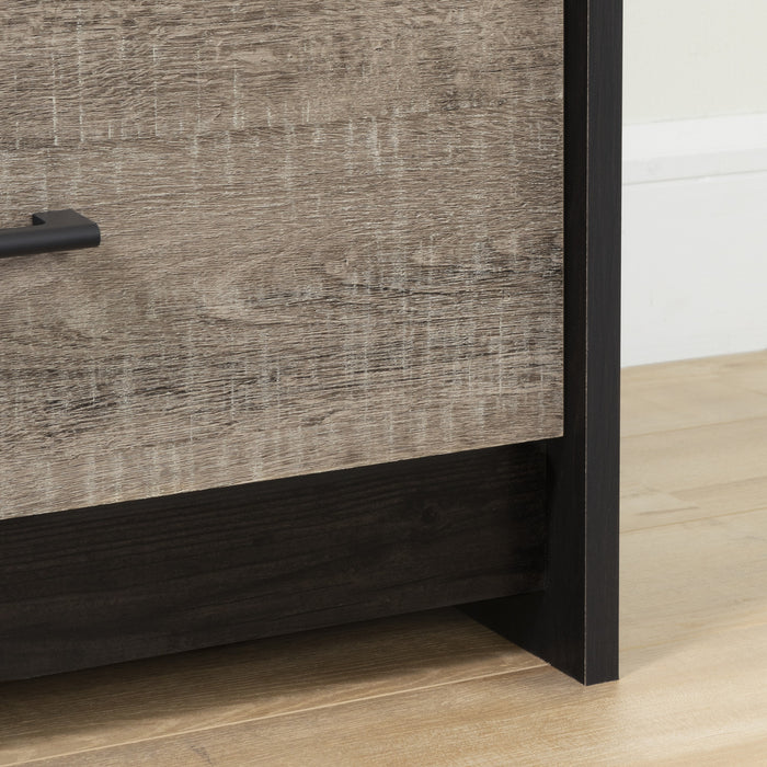 Londen 5-Drawer Chest Rubbed Black and Weathered Oak - South Shore