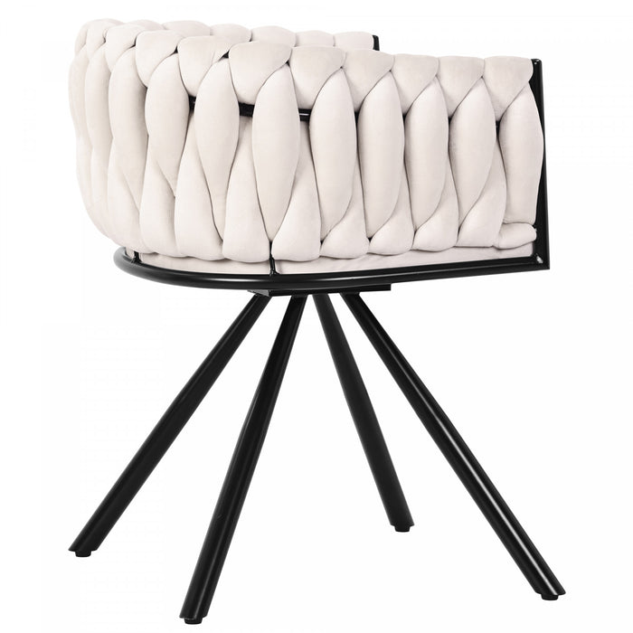 Amelia Velvet Swivel Dining Chairs with Tufted Upholstered and Metal Legs Set of 2, Beige