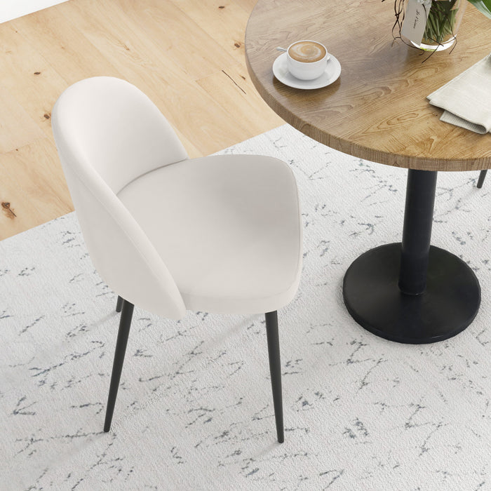 HOMCOM Dining Chairs Set of 2, Mid-Back Velvet-touch Upholstery Side Chair
