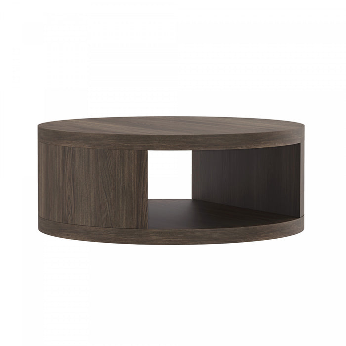 Alure Contemporary 36\" Round Coffee Table in Walnut