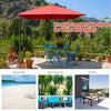 Costway 10'x13' Patio Offset Cantilever Umbrella Aluminum 360° Rotation Tilt Orange