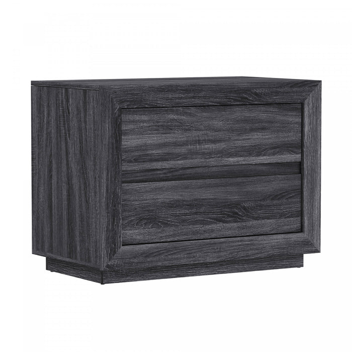 Soren Contemporary 32\" Nightstand in Charcoal Gray (2-Drawer)