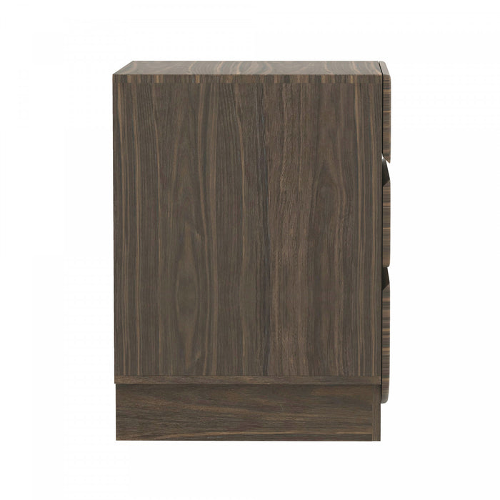 Ardea Contemporary 20\" Nightstand in Walnut (3-Drawer)