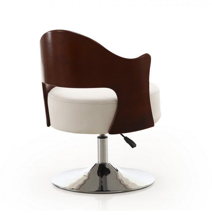Bopper Modern Vegan Leather Swivel Lounge Chair in White - Set of 2