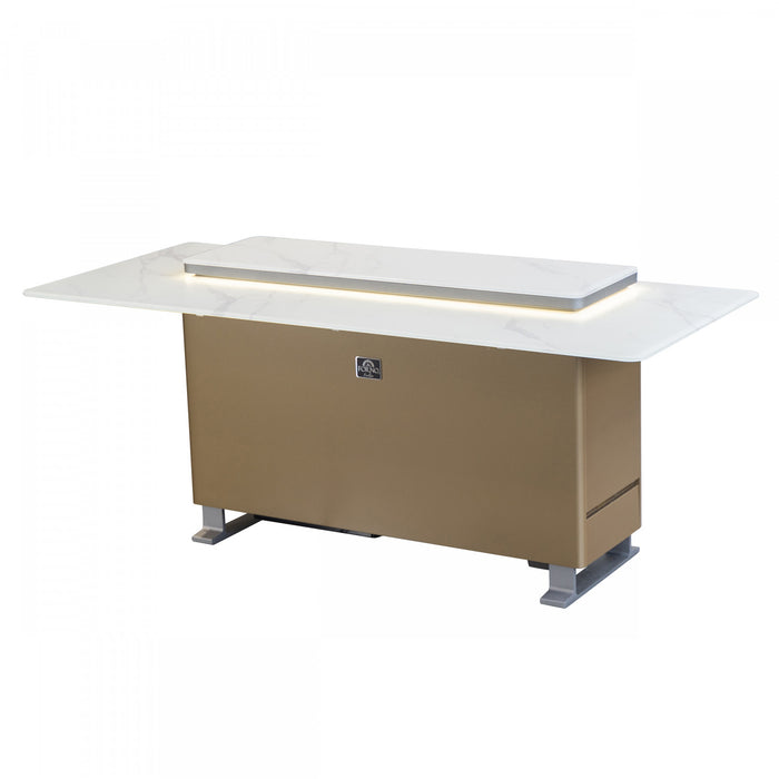 Forno Elevato Smart Bar Table in White, 5.3 cu.ft fridge and freezer-FBTFR7037-72WHT 