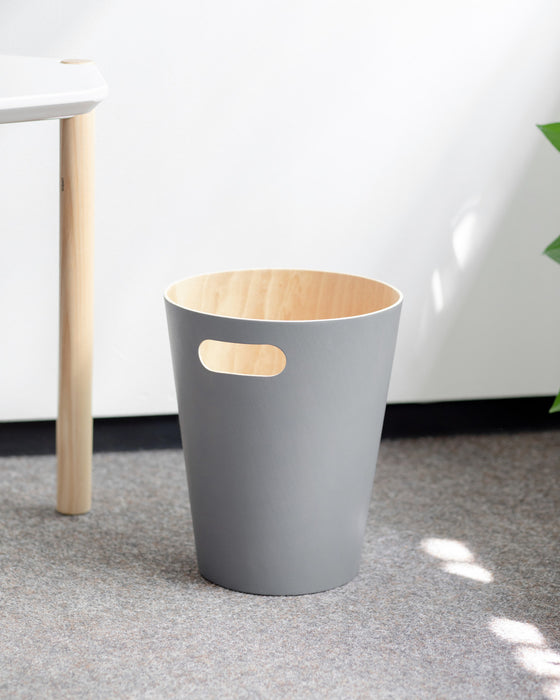 Umbra Woodrow Garbage Bin Trash Can - Grey