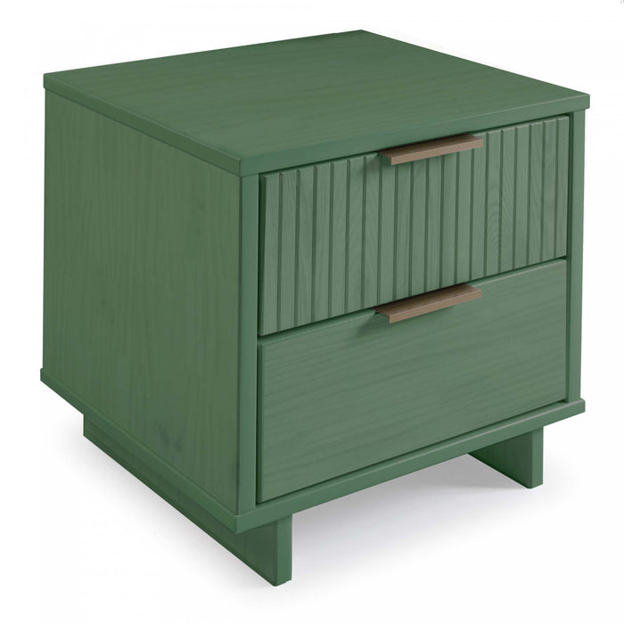 Granville Modern 18\" Nightstand in Sage Green (2-Drawer) - Set of 2