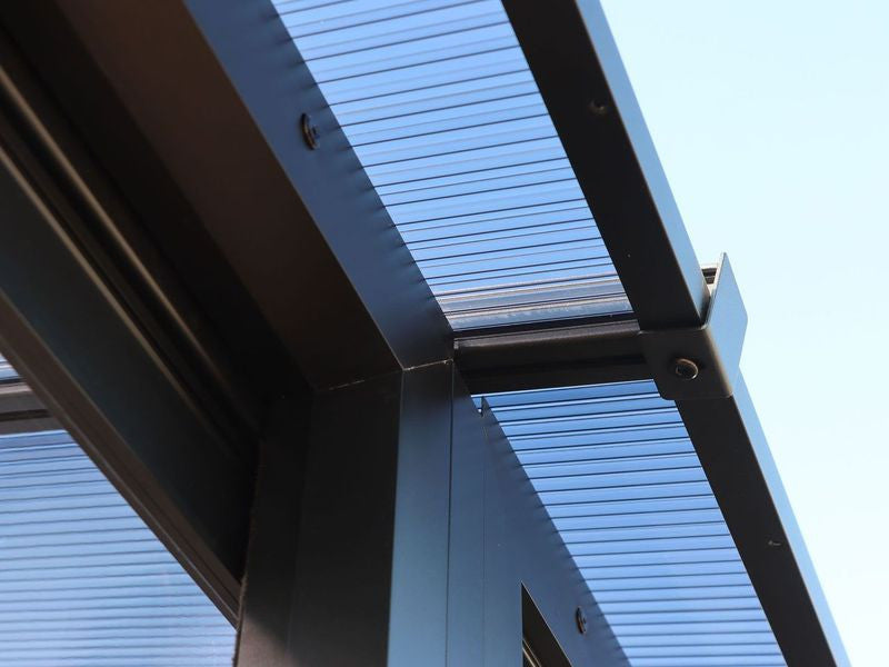 Florence - Wall Mounted Solarium 8x16 Polycarbonate Roof In Black