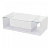 Evan Coffee Table with LED Lighting and Glass Top,White | Evan table basse – table avec eclairage LED et plateau en verre, blanc