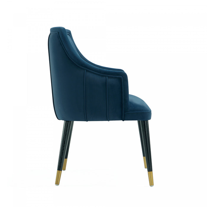 Eda Modern Wood Armchair in Midnight Blue Dining Chair