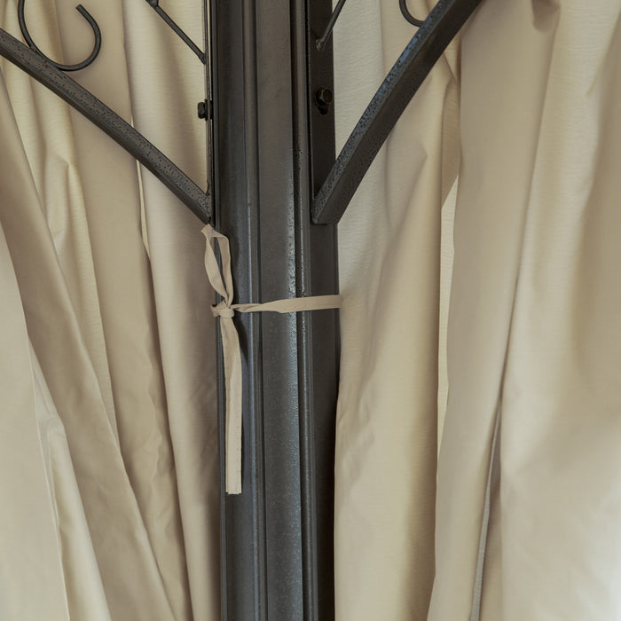 Outsunny 13x13ft Hexagonal Patio Gazebo, Double roof Garden Pavilion Outdoor Marquee Canopy Wedding Party Tent Shelter With Sidewall Panels