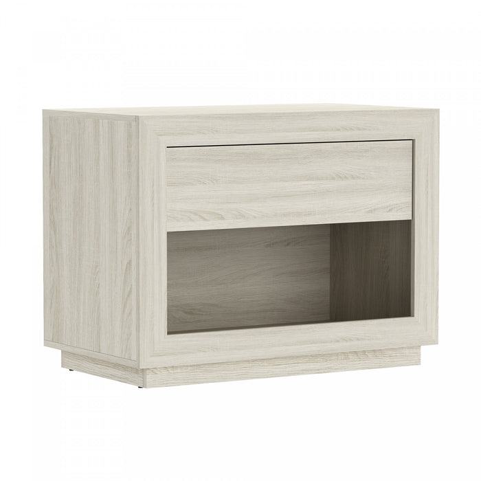 Soren Contemporary 32\" Nightstand in Whitewashed Oak (1-Drawer)