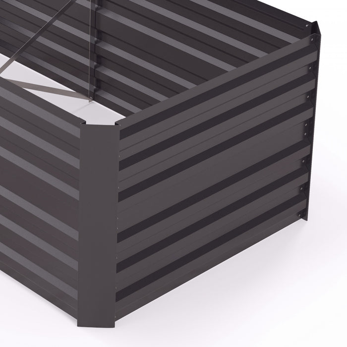 Outsunny Raised Garden Bed, 71\" X 35\" X 23\" Galvanized Steel Planters For Outdoor Plants With Multi-reinforced Rods For Vegetables, Flowers And Herbs, Dark Grey