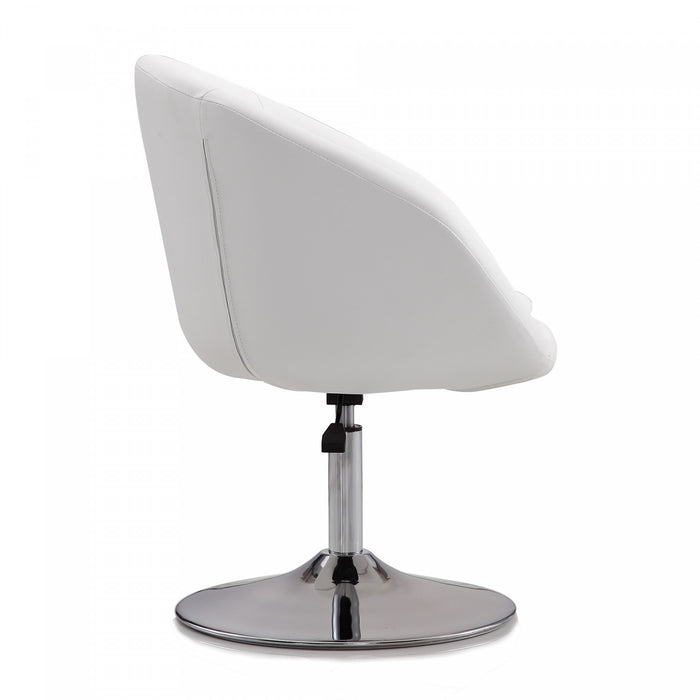 Hopper Modern Upholstered Swivel Lounge Chair in White - Set of 2 Accent Chair