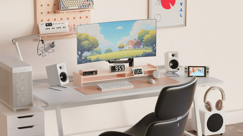 Kanto S4 Angled Desktop Speaker Stands for Midsize Speakers - Pair, White