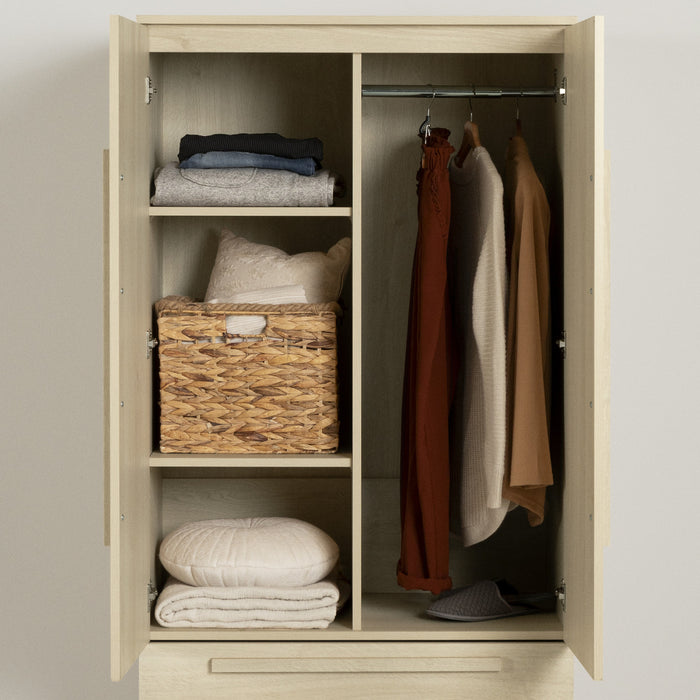 Acapella Wardrobe Armoire With Doors And Drawers - Bleached Oak 