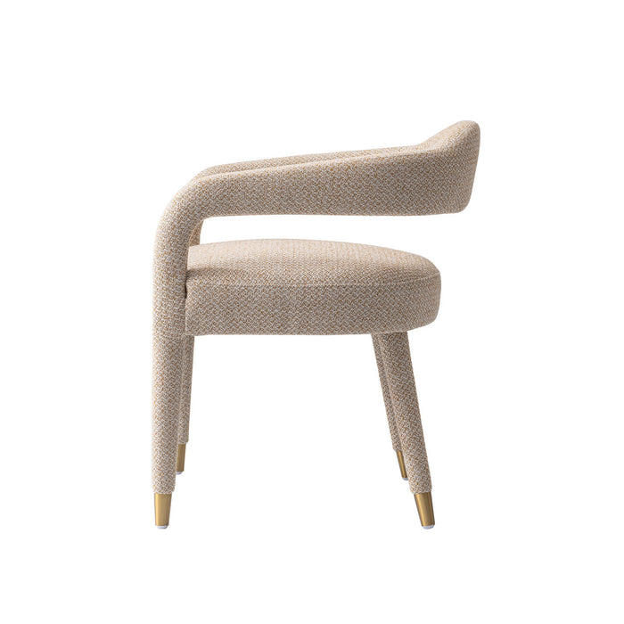 Aspen Mid-Century Modern Upholstered Tweed Armchair in Gold Dust