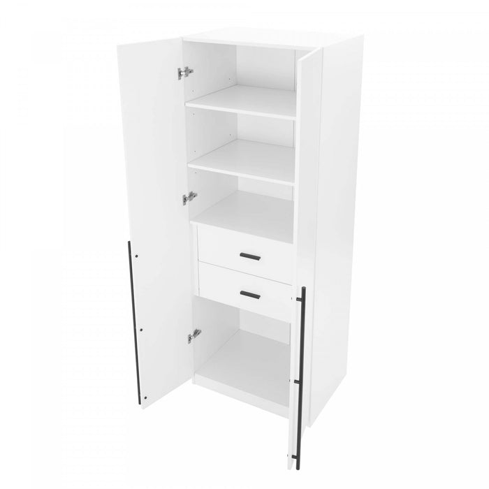 Lee Modern 32\" Wardrobe Closet in White - Set of 3 Armoire