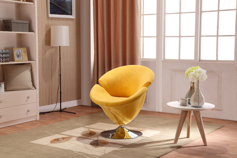 Tulip Modern 1-Piece Accent Chair in Green, Orange, Red and Yellow