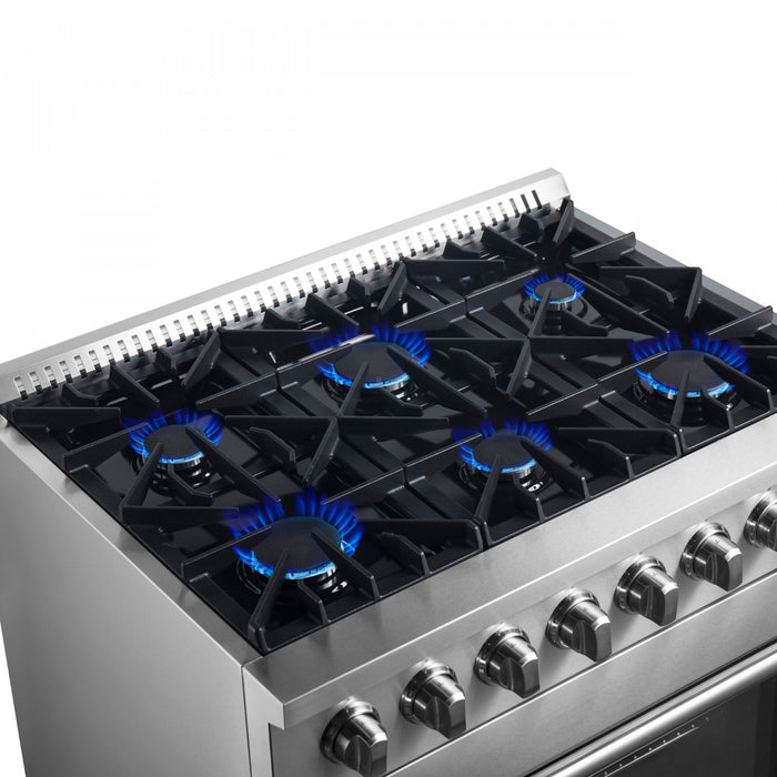 Forno Marco 36\" Dual Fuel Range, Stainless Steel, 5.36 cu. Ft. - FFSGS6197-36