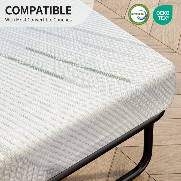Mason 4-Inch Gel Memory Foam Sofa Mattress, Full Size -White