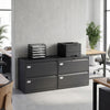 HOMCOM Lateral File Cabinet Steel Filing Cabinet for A4 Letter Legal Black