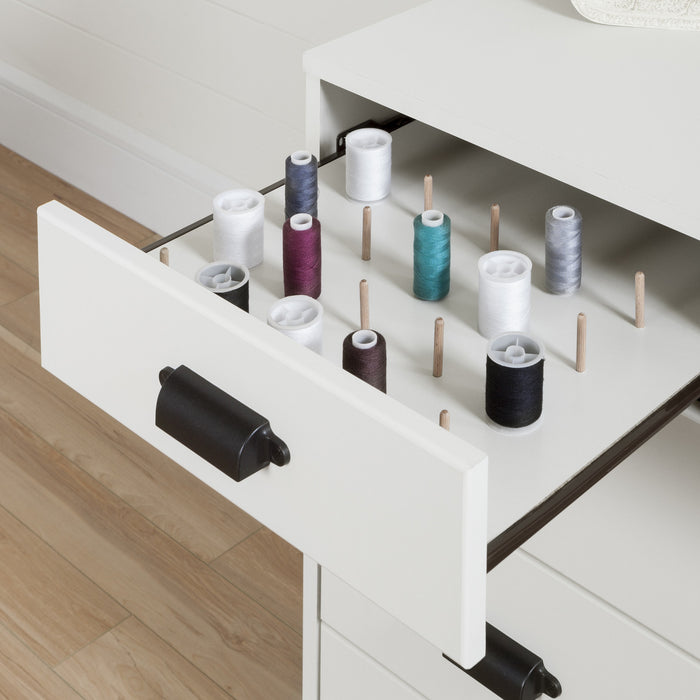 Artwork Sewing Craft Table And Storage - Pure White