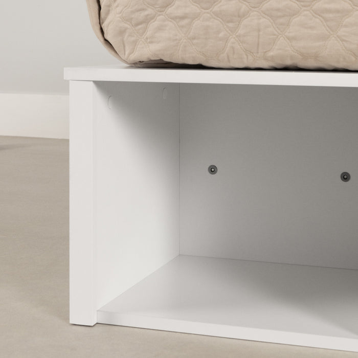 Flexible Storage Platform Bed With Baskets - Pure White 