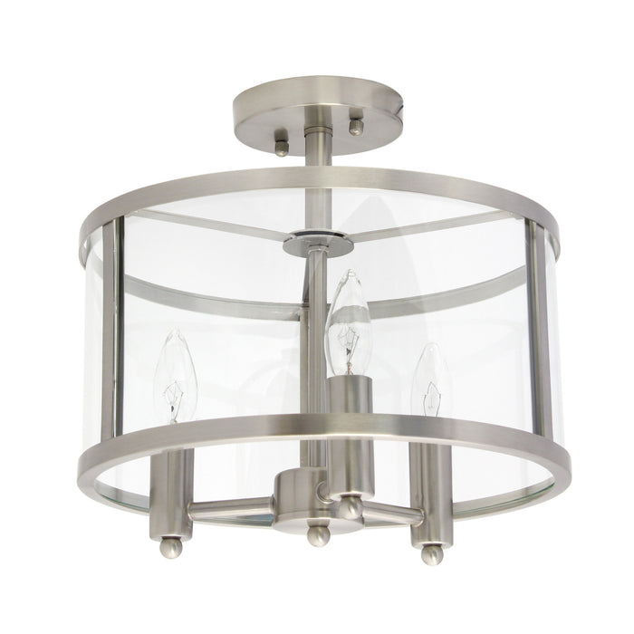 Salerno 3 Light Semi-flush mount Ceiling Light, Onyx, 13\"D Lamp