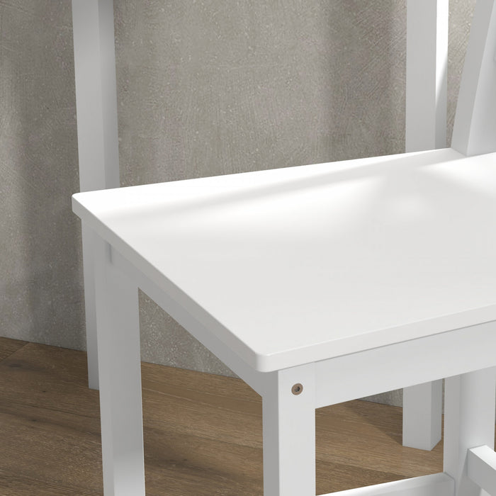 HOMCOM Counter Height Bar Stools Set of 2 with Back and Footrest White