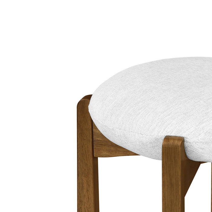 Olivia Rubberwood Indoor Round Seat Bar Stool Set of 4 with Durable Frame and Fabric