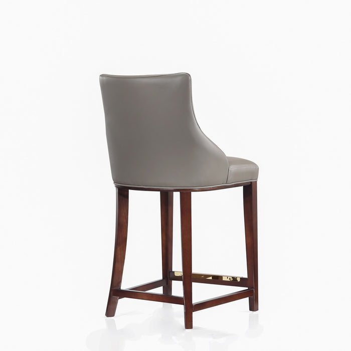Shubert Modern Wood Upholstered Counter Stool in Dark Taupe - Set of 3