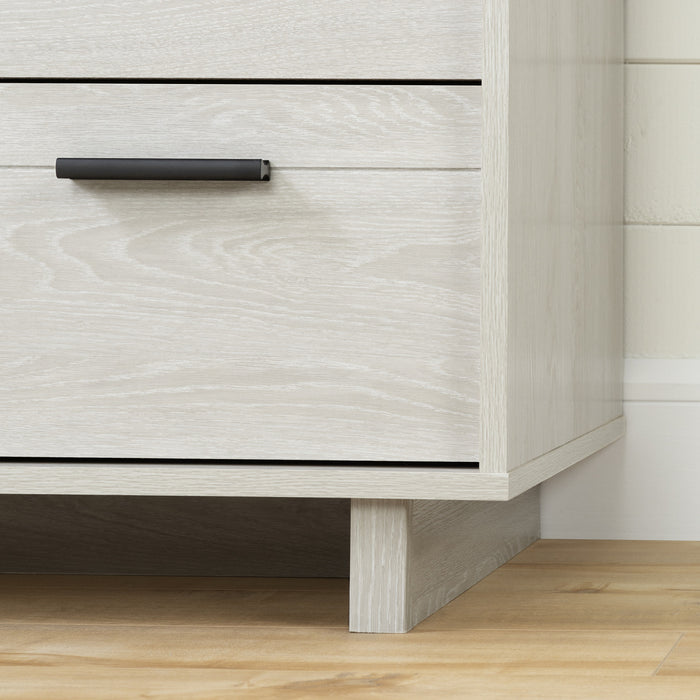 Fynn 2-Drawer Nightstand - End Table with Storage Winter Oak - South Shore